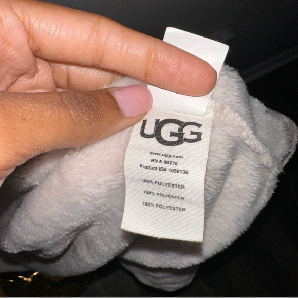 UGG Marlow Double Fleece Long Sleeve Cozy Robe Pockets Moonbeam Small EUC Warm - Picture 11 of 11